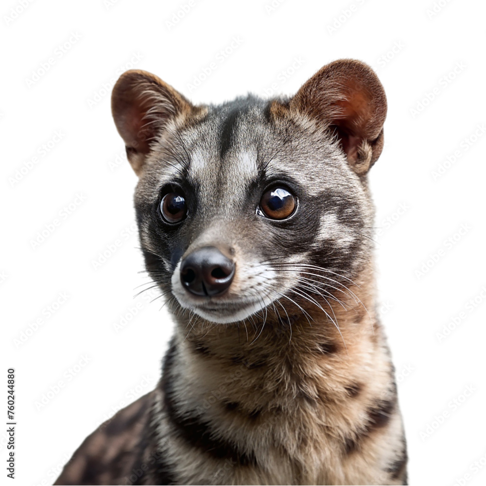 Obraz premium Portrait of civet. isolated on transparent background.