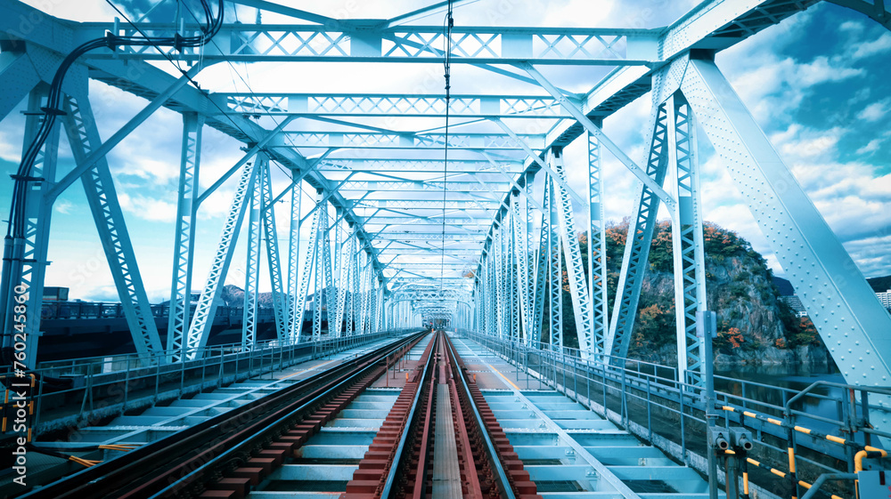 Fototapeta premium railway bridge over the river