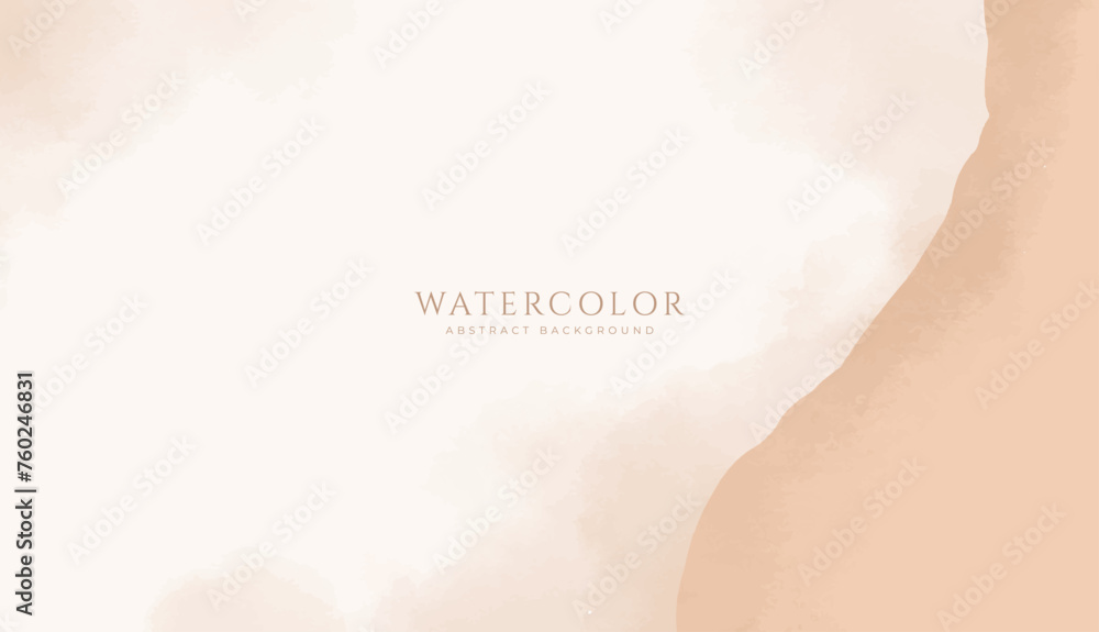 Fototapeta premium Abstract horizontal watercolor background. Neutral light colored empty space background illustration