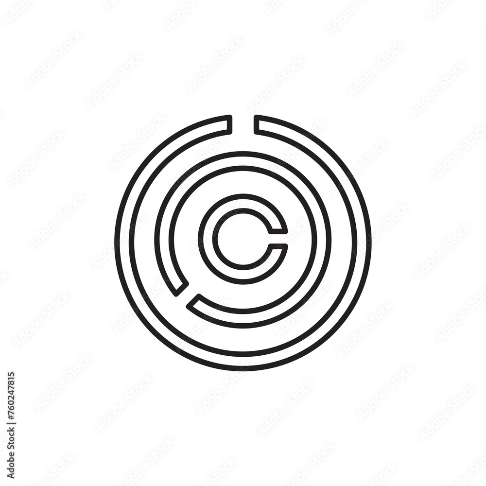 Labyrinth icon simple flat liner illustration on white background..eps Labyrinth icon simple flat liner illustration on white background..eps