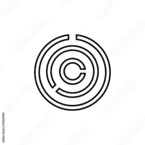Labyrinth icon simple flat liner illustration on white background..eps