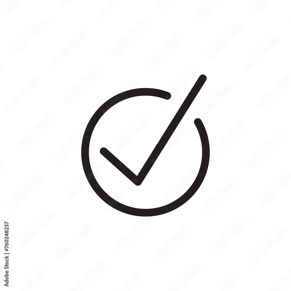 Tick icon simple flat liner illustration on white background..eps Tick icon simple flat liner illustration on white background..eps