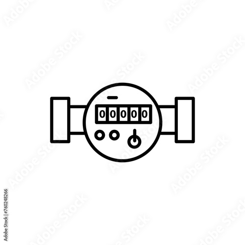 Water meter icon simple flat liner illustration on white background..eps