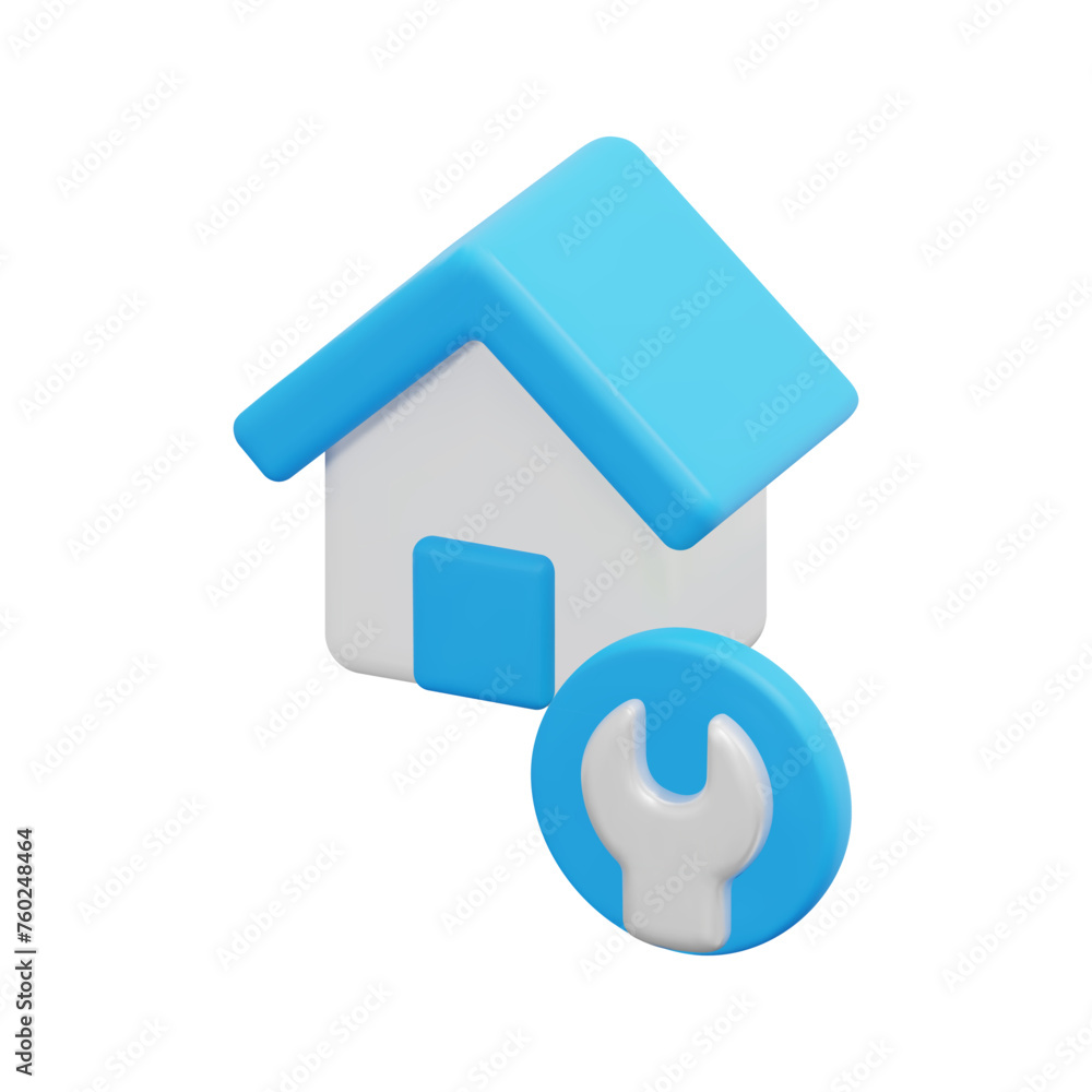 3d vector house repair icon. Isolated on white background. 3d vector rental property and real estate concept. Cartoon minimal style. 3d vector house icon render illustration. 3d vector house repair icon. Isolated on white background. 3d vector rental property and real estate concept. Cartoon minimal style. 3d vector house icon render illustration.