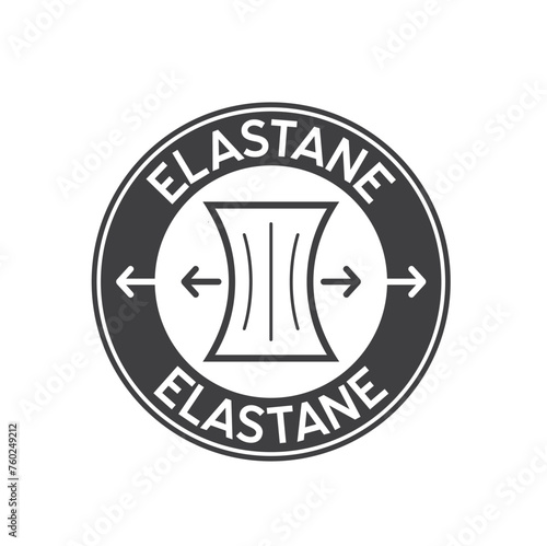 elastane symbol, elastane label, vector art.