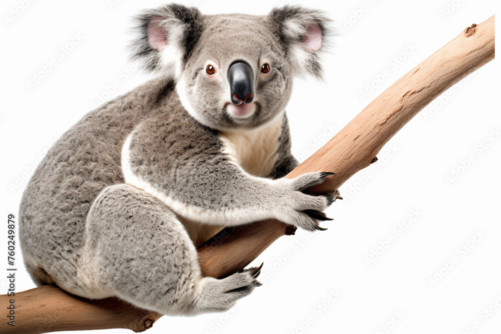 Naklejka premium a koala bear sitting on a branch of a tree