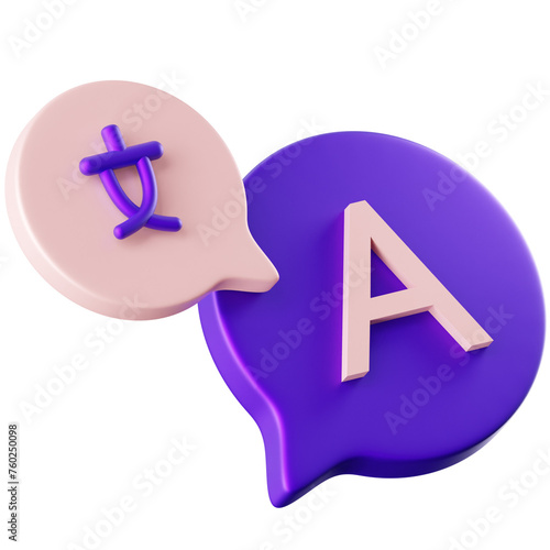 3D Icon Translation Illustration