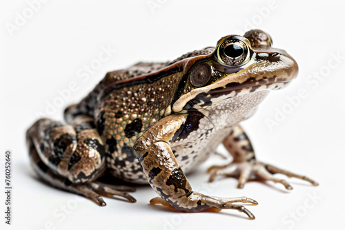 a frog with a brown and black stripe on its body