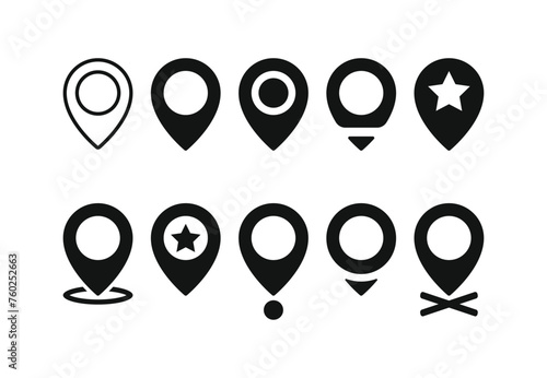 Set of map pointers with markers, locaton pin icon symbols