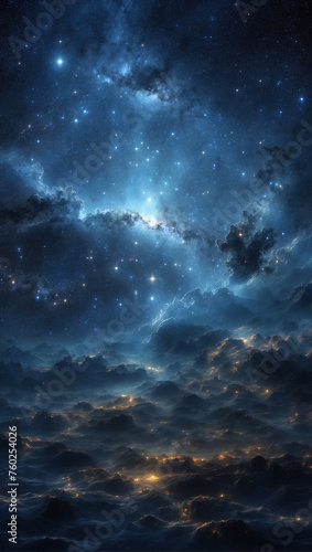 Night sky filled with twinkling stars