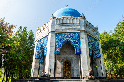  Mausoleum of the famous Kazakh akyn-improviser and poet Zhambyl Zhabayev (1846-1945) in the village of Zhambyla, 70 kilometers from Almaty