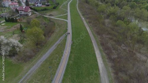 Beautiful Panorama River Wisloka Mielec Aerial View Poland photo