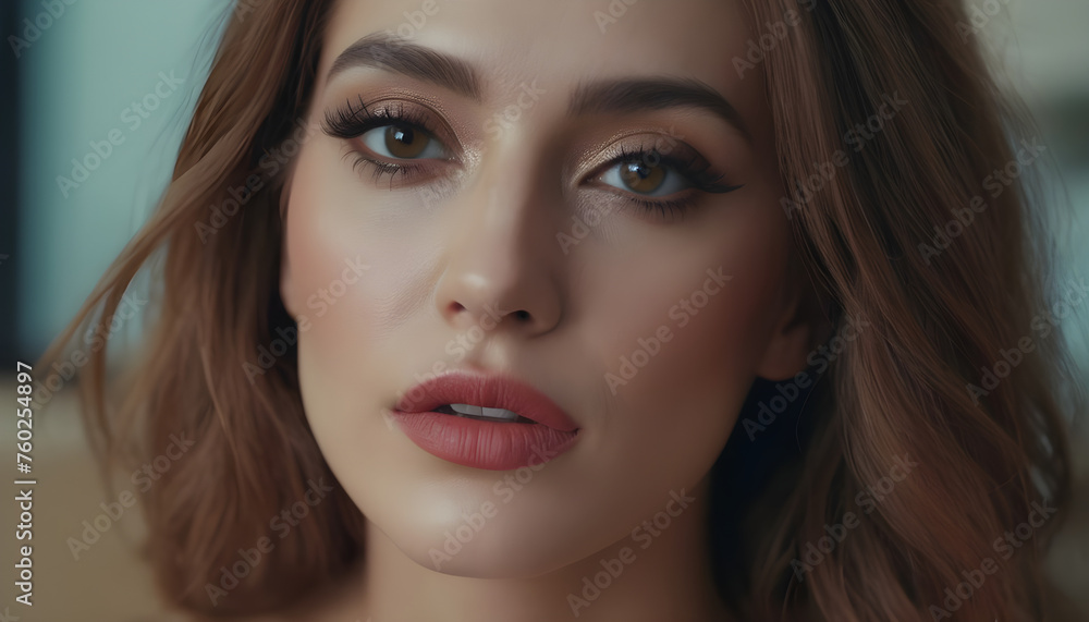 Obraz premium pretty woman appearance luxury makeup enhanced charm