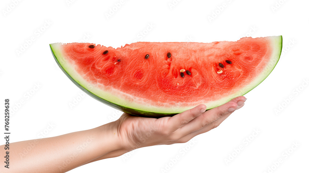Hand Holding a Piece of Juicy Watermelon Hand Holding a Piece of Juicy Watermelon