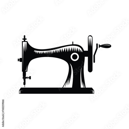 Sewing machine and tailoring logo icon isolated on white background vector illustration
