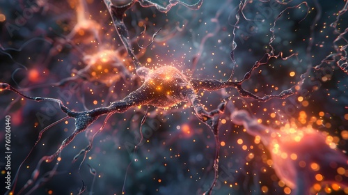 Neurons Firing in Intricate Network: 3D Rendering of Brain Activity