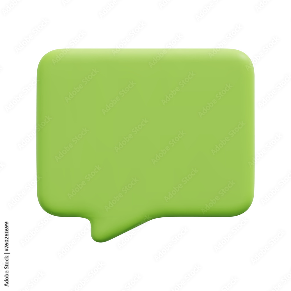 3d vector green rectangle bubble icon. Isolated on white background. 3d social media communication concept. Cartoon minimal style. 3d green chat icon vector render illustration. 3d vector green rectangle bubble icon. Isolated on white background. 3d social media communication concept. Cartoon minimal style. 3d green chat icon vector render illustration.