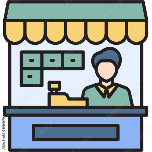 Shop Keeper Illustration