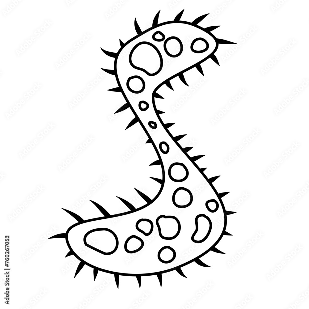 Fototapeta premium Outline Microorganism Bacteria Vector Design