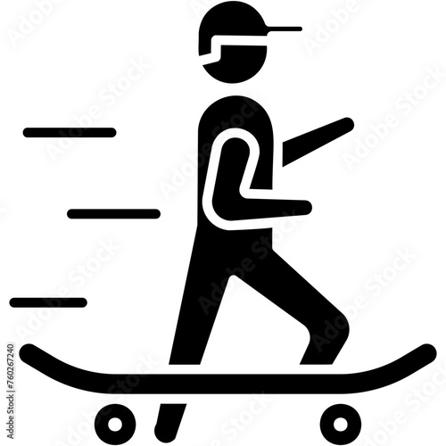 Riding Skateboard Icon