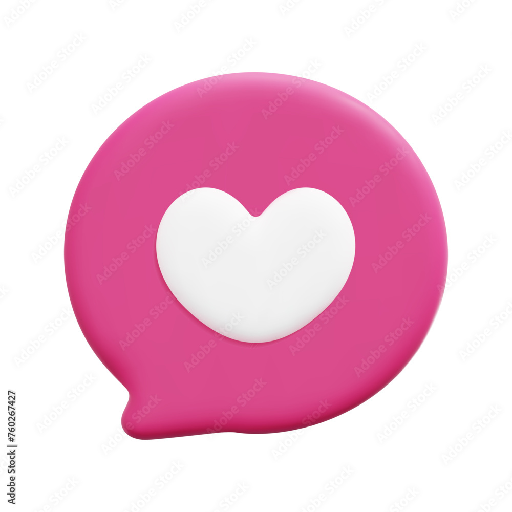 3d vector heart speech bubble icon. Isolated on white background. 3d social media communication concept. Cartoon minimal style. 3d chat icon vector render illustration. 3d vector heart speech bubble icon. Isolated on white background. 3d social media communication concept. Cartoon minimal style. 3d chat icon vector render illustration.