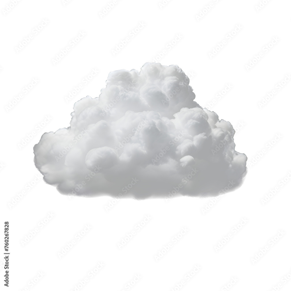 White cloud isolated on white and transparent background Textured smoke ,brush effect