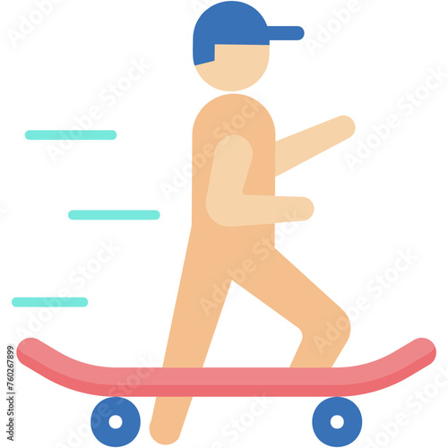 Riding Skateboard Illustration