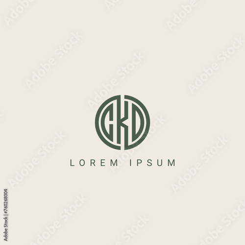 CKD, DKC, KCD Logo. Letter Design Vector with Black Colors