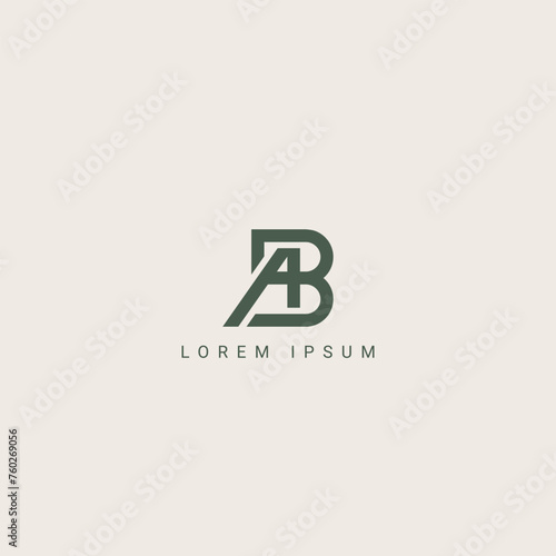 Modern unique letter AB BA logo icon design template elements