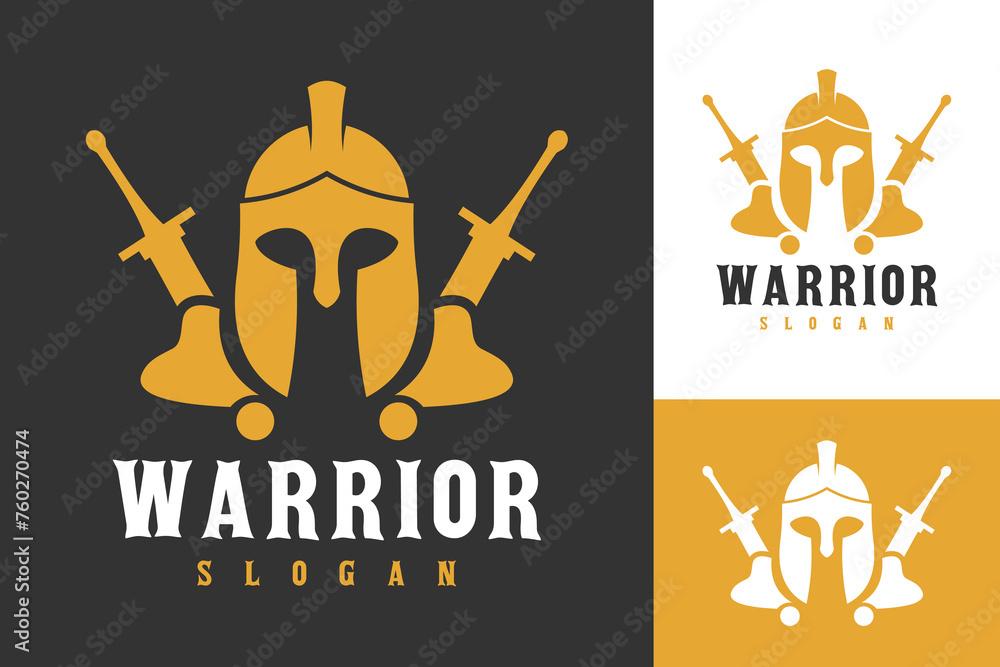 Vector Warrior Helmet Knight Logo Design Vector Warrior Helmet Knight Logo Design