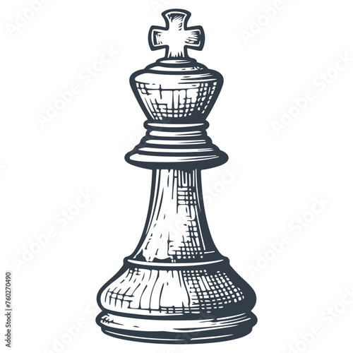 Chess pawn, Vintage woodcut engraving style vector