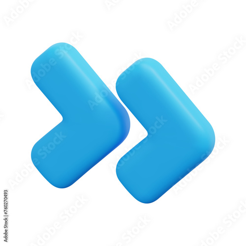 3d fast arrow vector icon. Isolated on white background. 3d arrow, direction and arrows concept. Cartoon minimal style. 3d forward arrows icon vector render illustration.