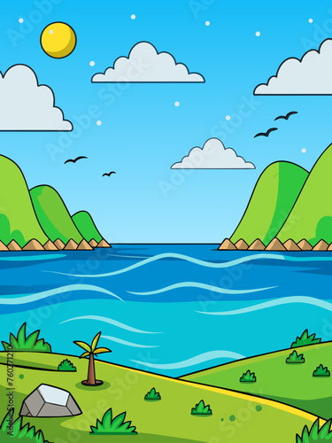 ocean vector water landscape background