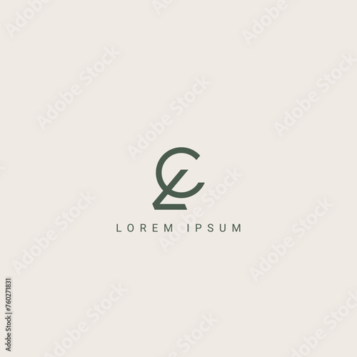 Modern unique letter CL LC logo icon design template elements
