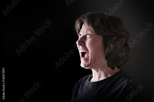 Frustrated angry woman yelling