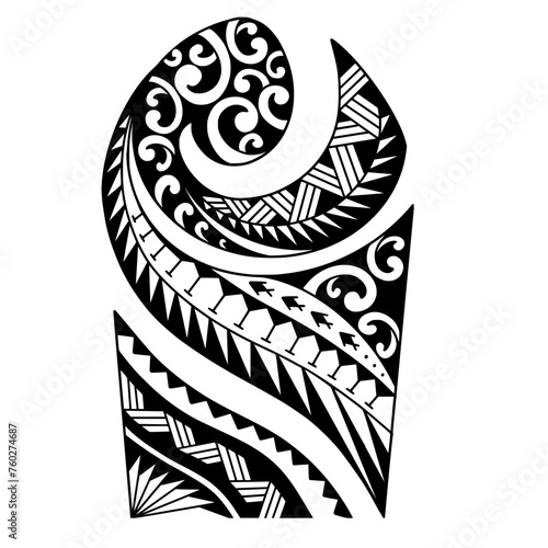 Wrap around arm polynesian tattoo design. Pattern aboriginal samoan. illustration EPS10
