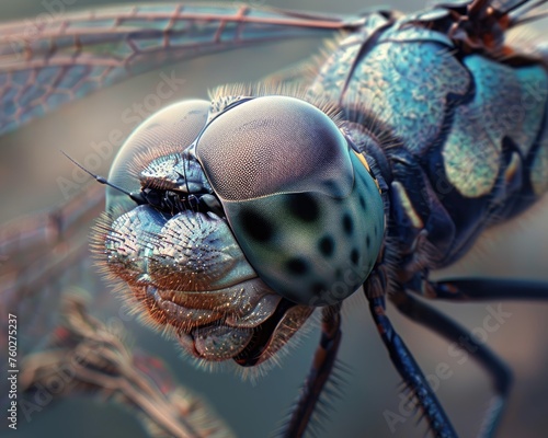 The intricate eye pattern of a dragonfly captured in stunning detail © AI Farm