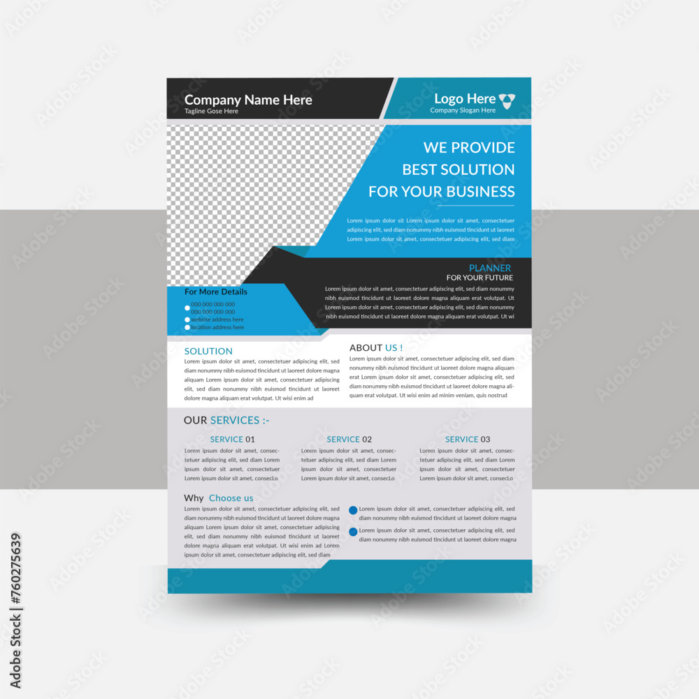  Simple minimalist corporate business flyer design template with blue black white color Corporate business flyer template design and digital creative marketing agency flyer Corporate business 