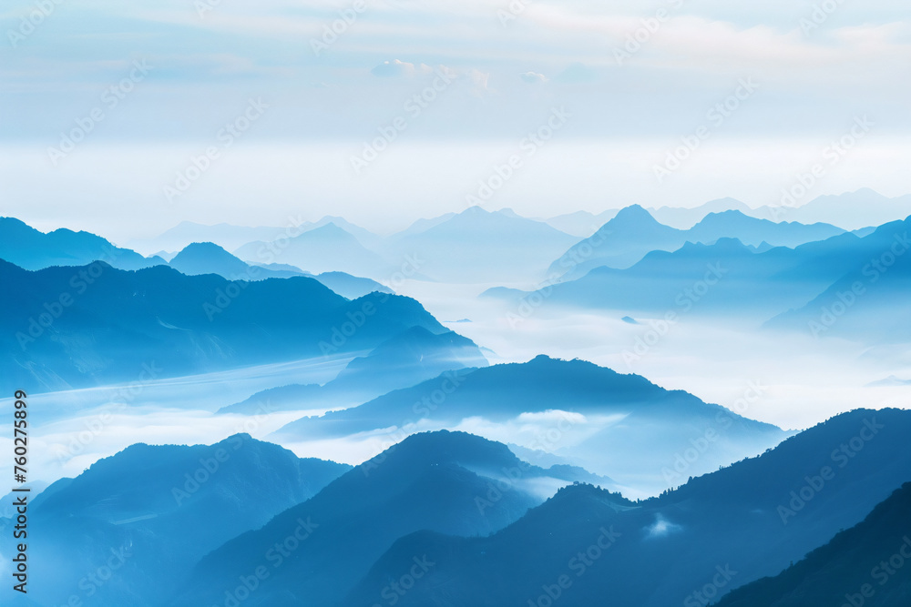 a view of a mountain range with a few clouds