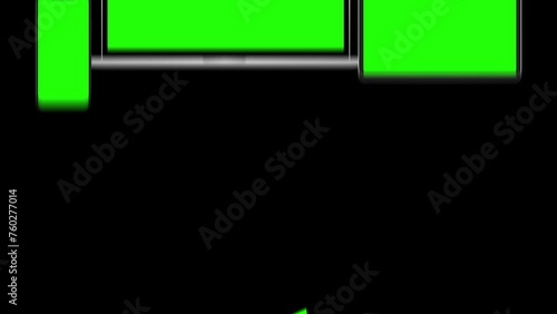 Multiple Smartphones Mockup Series with blank green screen, isolated on Black background. HD animation for app Prentation and commercials