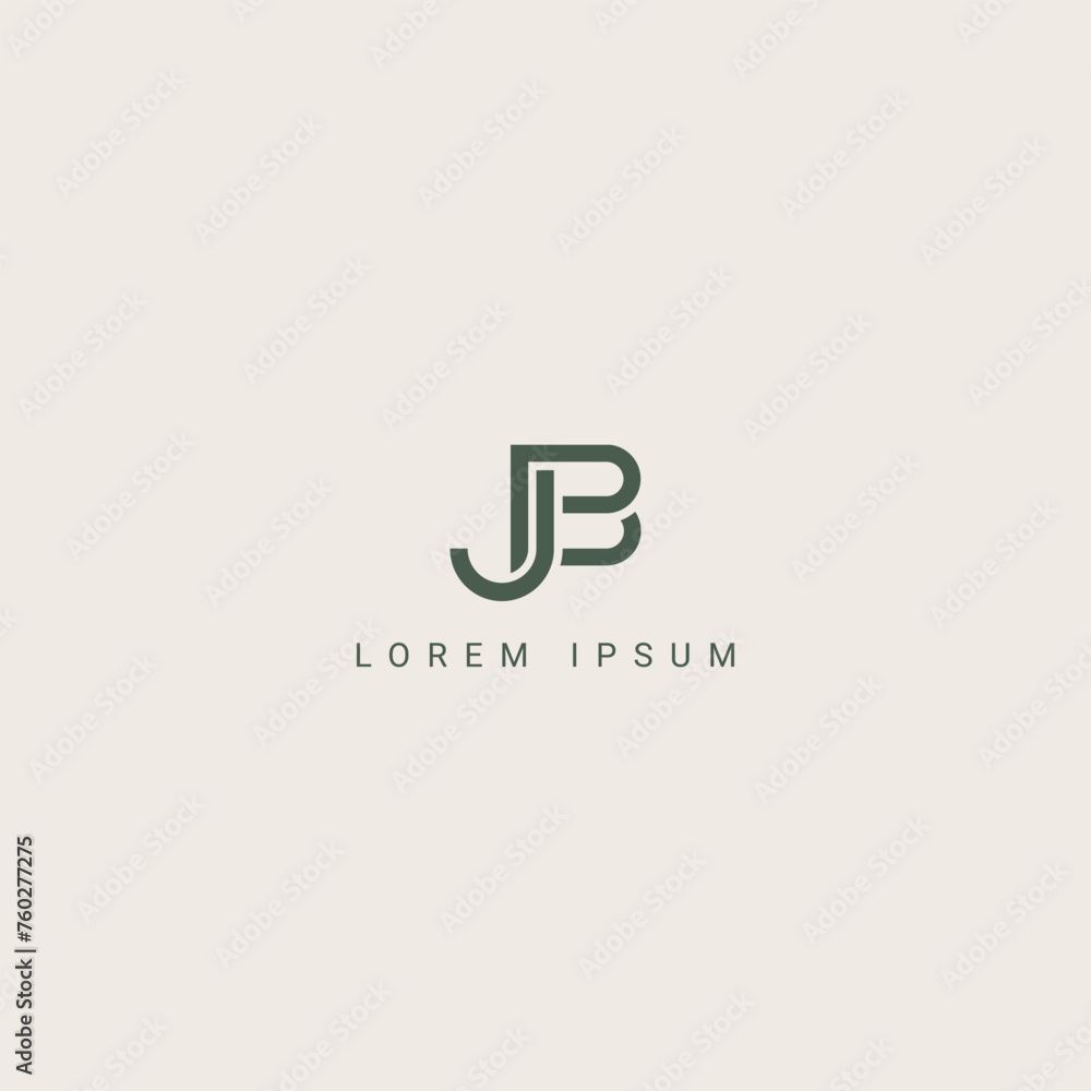 Fototapeta premium Modern unique letter JB BJ logo icon design template elements