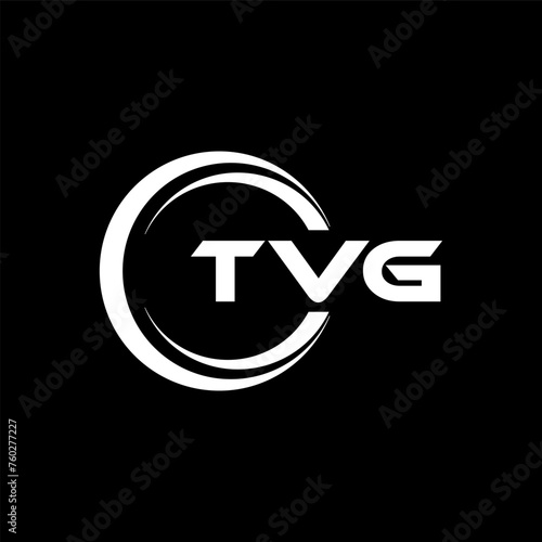 TVG letter logo design with black background in illustrator, cube logo, vector logo, modern alphabet font overlap style. calligraphy designs for logo, Poster, Invitation, etc. photo