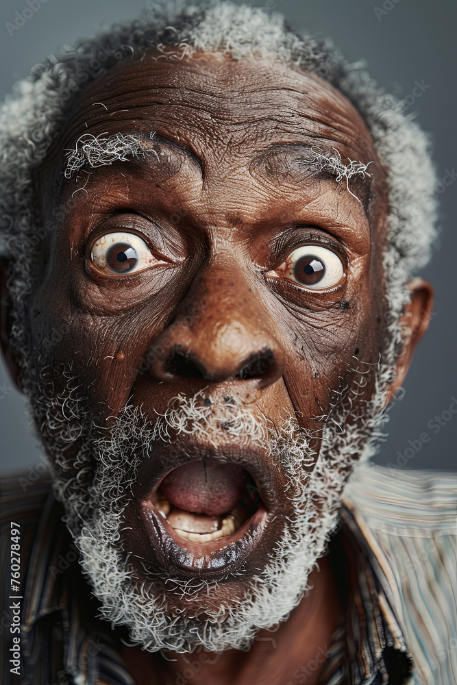 An old man with a terrified look An old man with a terrified look