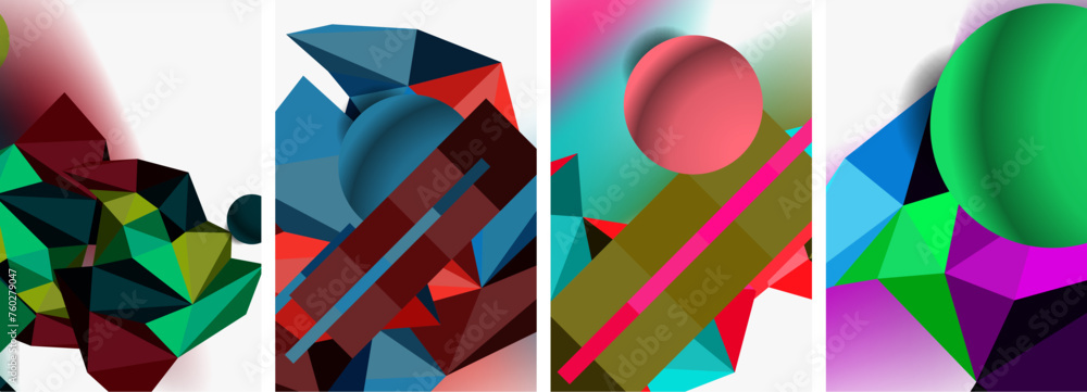 3d sphere and 3d low poly triangle design. Vector illustration For Wallpaper, Banner, Background, Card, Book Illustration, landing page 3d sphere and 3d low poly triangle design. Vector illustration For Wallpaper, Banner, Background, Card, Book Illustration, landing page