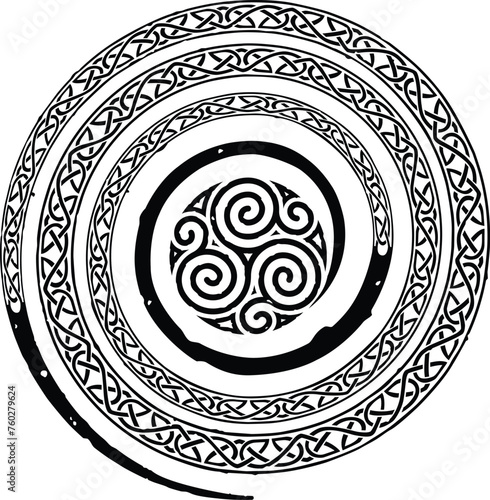 Celtic Knot Spiral Shape with Triskele Symbol