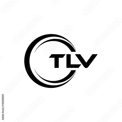 TLV letter logo design with white background in illustrator, cube logo, vector logo, modern alphabet font overlap style. calligraphy designs for logo, Poster, Invitation, etc. photo