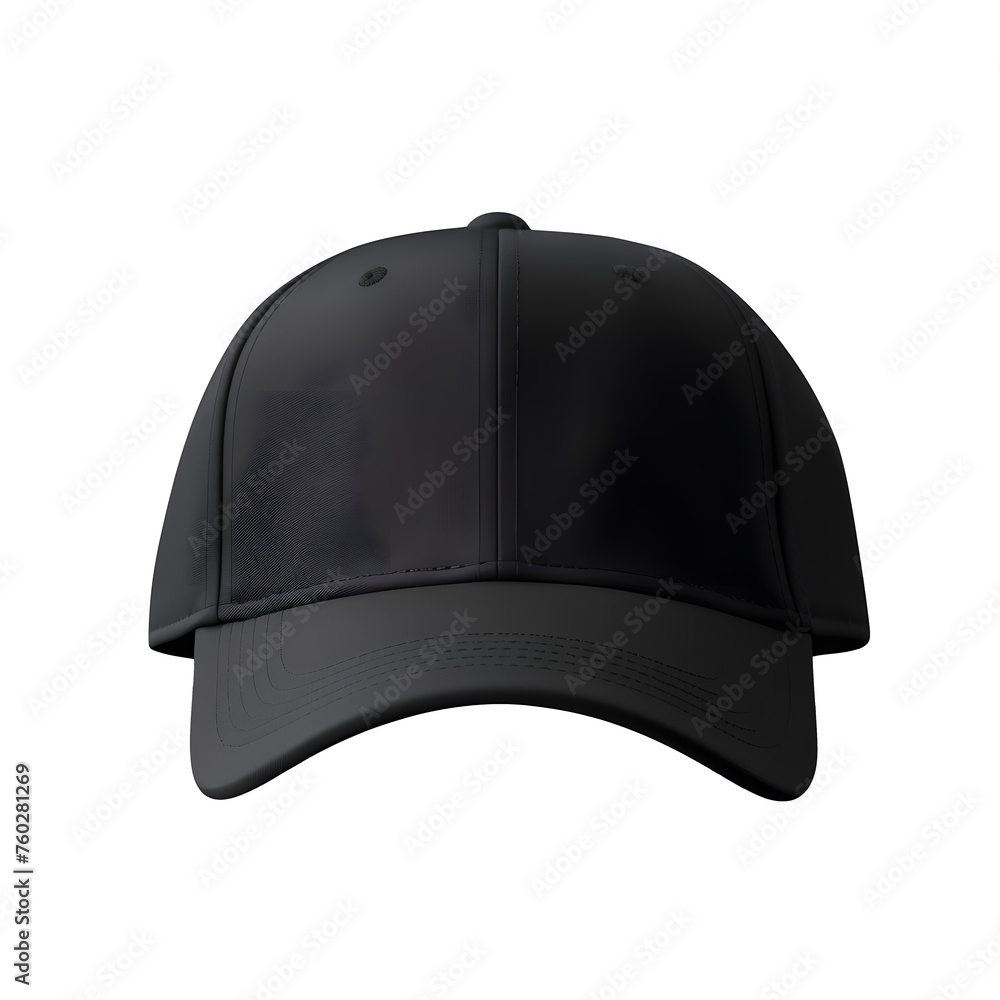 Blank black baseball cap mockup template isolated on white and transparent background Blank black baseball cap mockup template isolated on white and transparent background