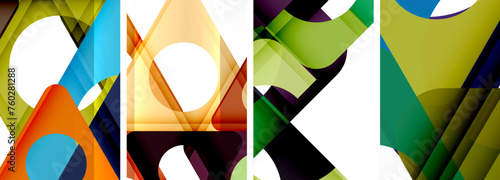 Abstract background set featuring captivating triangles. Harmonious blend of geometry and style, these designs bring modern flair
