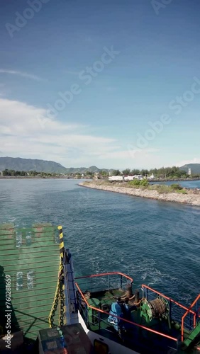 Wallpaper Mural Back view of ferry boat after leaving Ulee Lheu harbor in Banda Aceh. KMP BRR headed to sabang island from Banda Aceh. Torontodigital.ca