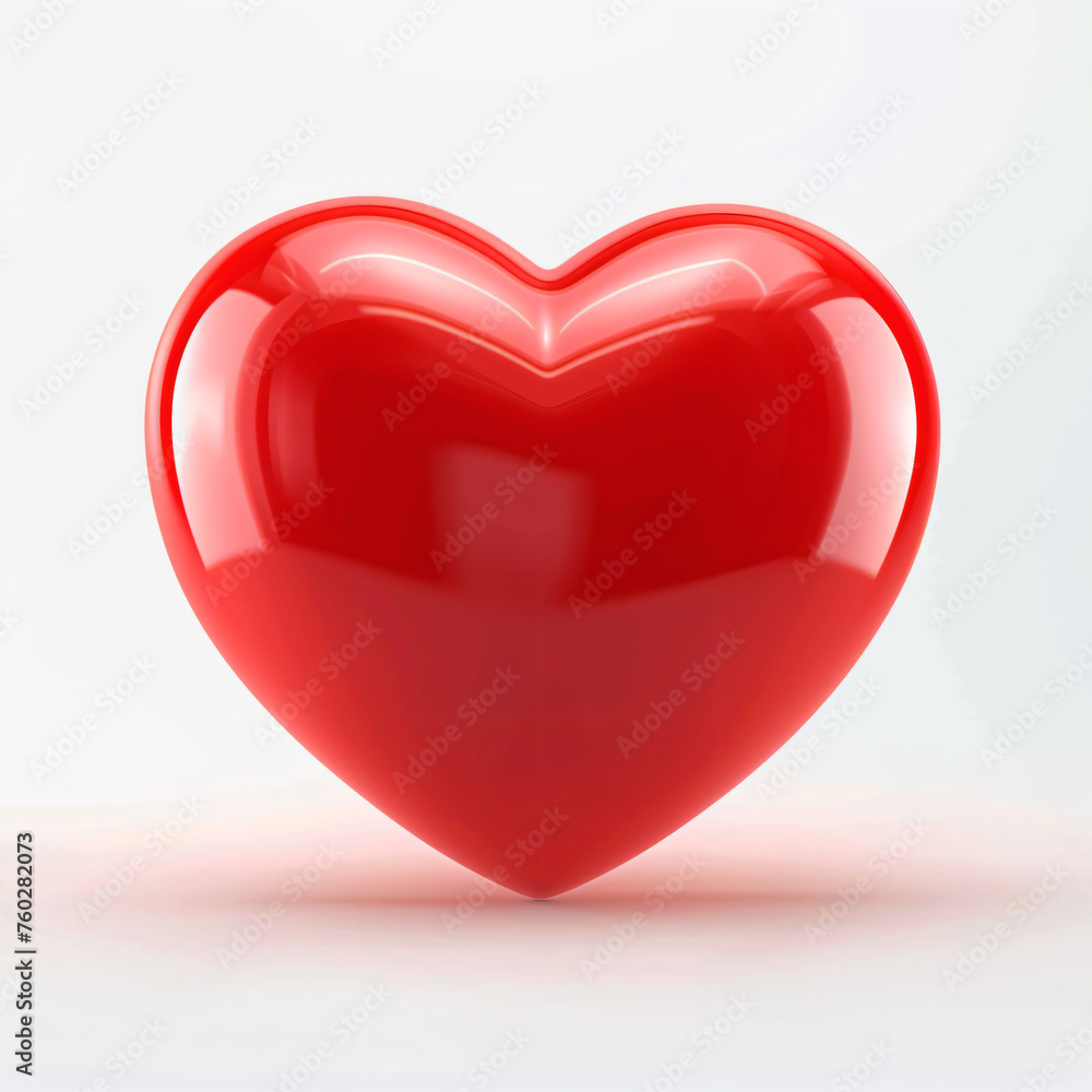 a red heart shaped object on a white surface